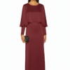 elegant-flowy-maxi-dress-red-1 Model wearing an elegant flowy maxi dress in a light, soft fabric, perfect for comfort and style. - red